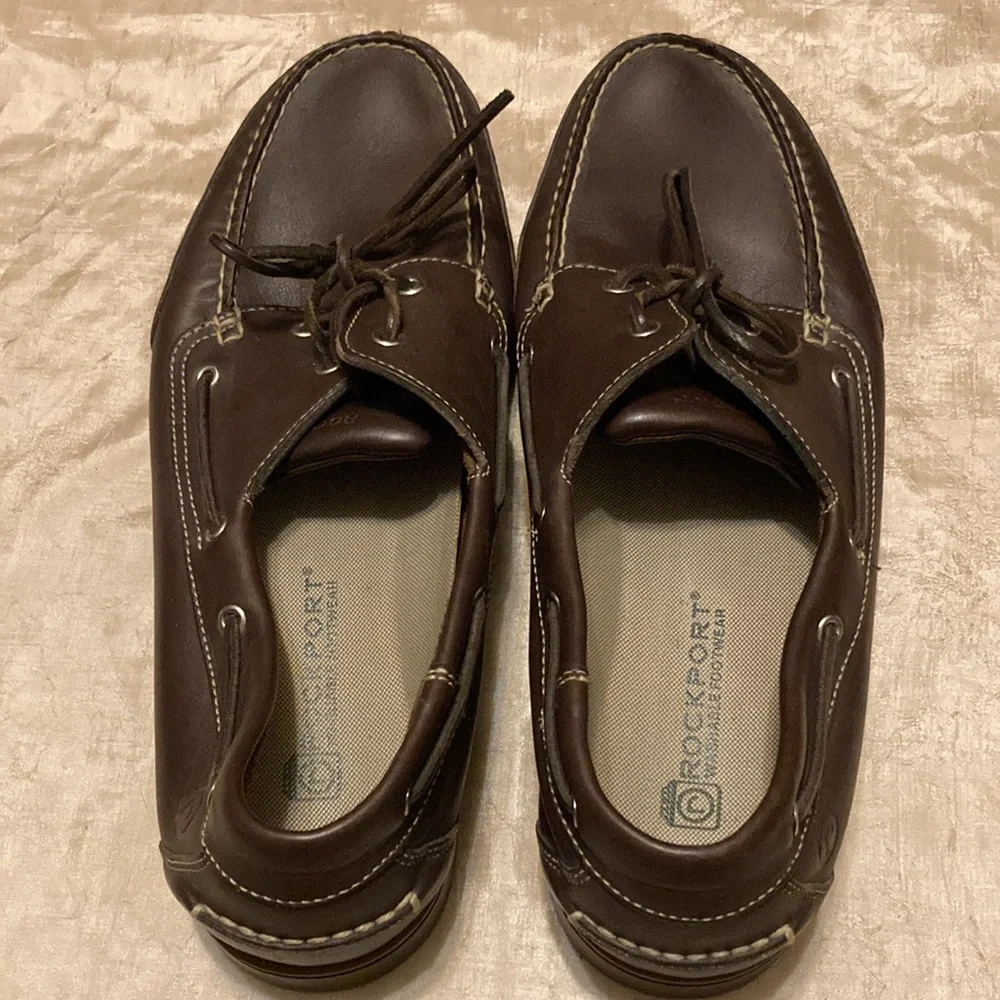 Rockport Bridgeport Brown Leather Boat Loafers